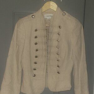 Calvin Klein Linen Beige Miletary Jacket